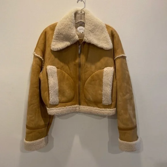 HALFBOY Short Cropped Aviator Shearling Jacket - Picture 5 of 11